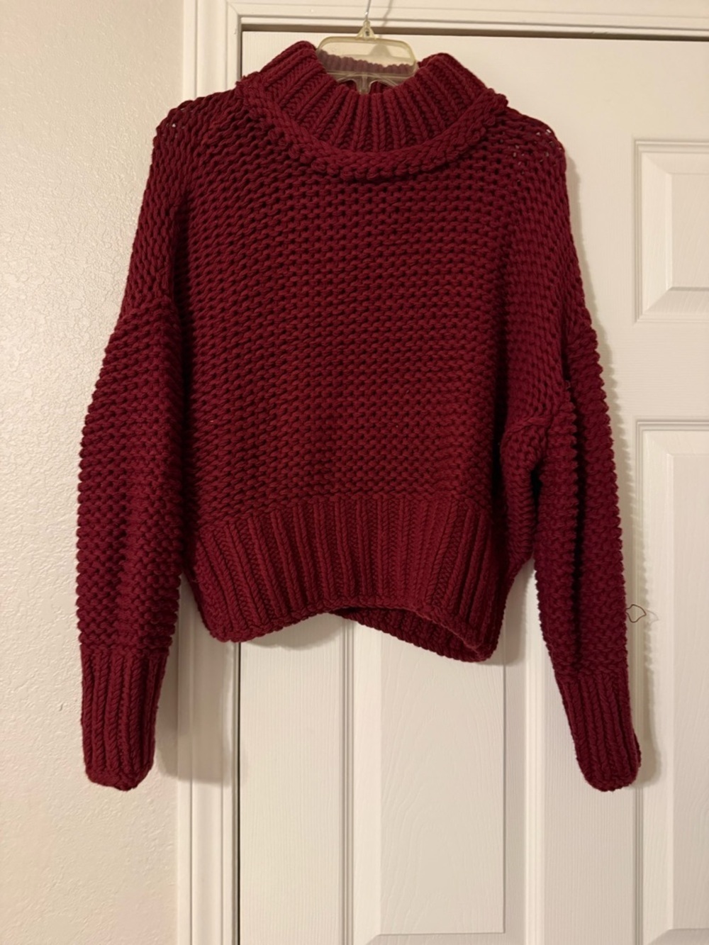 Free People Wine Red Knitted Turtleneck Sweater - My Only Sunshine Sweater